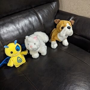 Lot of 3 Ganz stuffed animals. Persian cat, bull Dog and Peeking Zum.